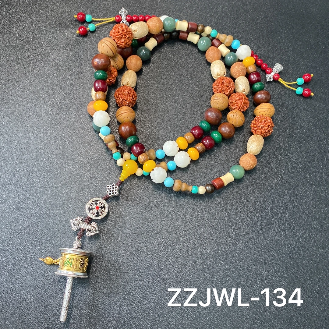 晶仰ZZJWL-134转桶款多宝菩提星月凤眼菩提108颗斜挎毛衣链
