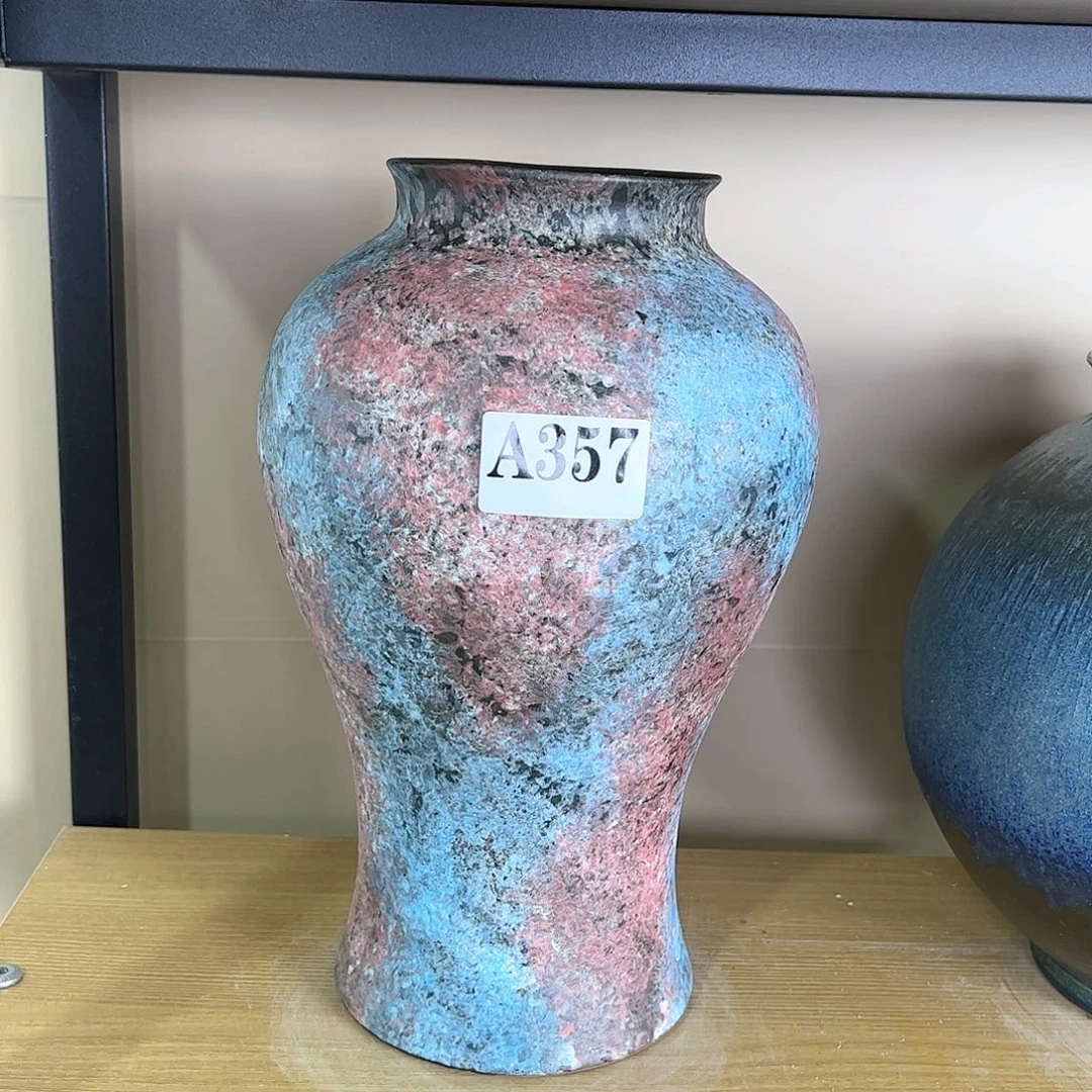 陶瓷木**开357花瓶摆件创意