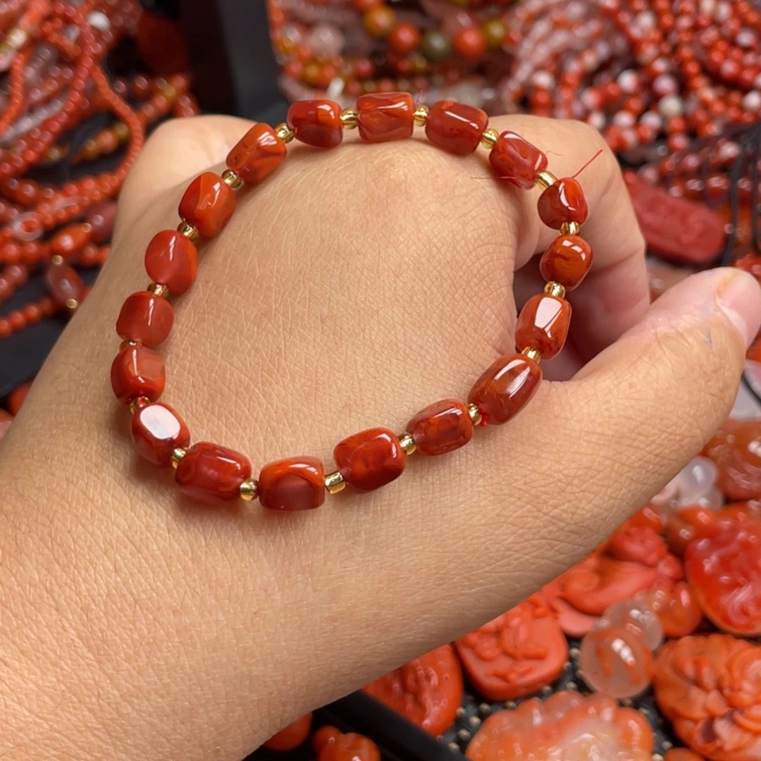 南红玛瑙未镶嵌火焰纹随性