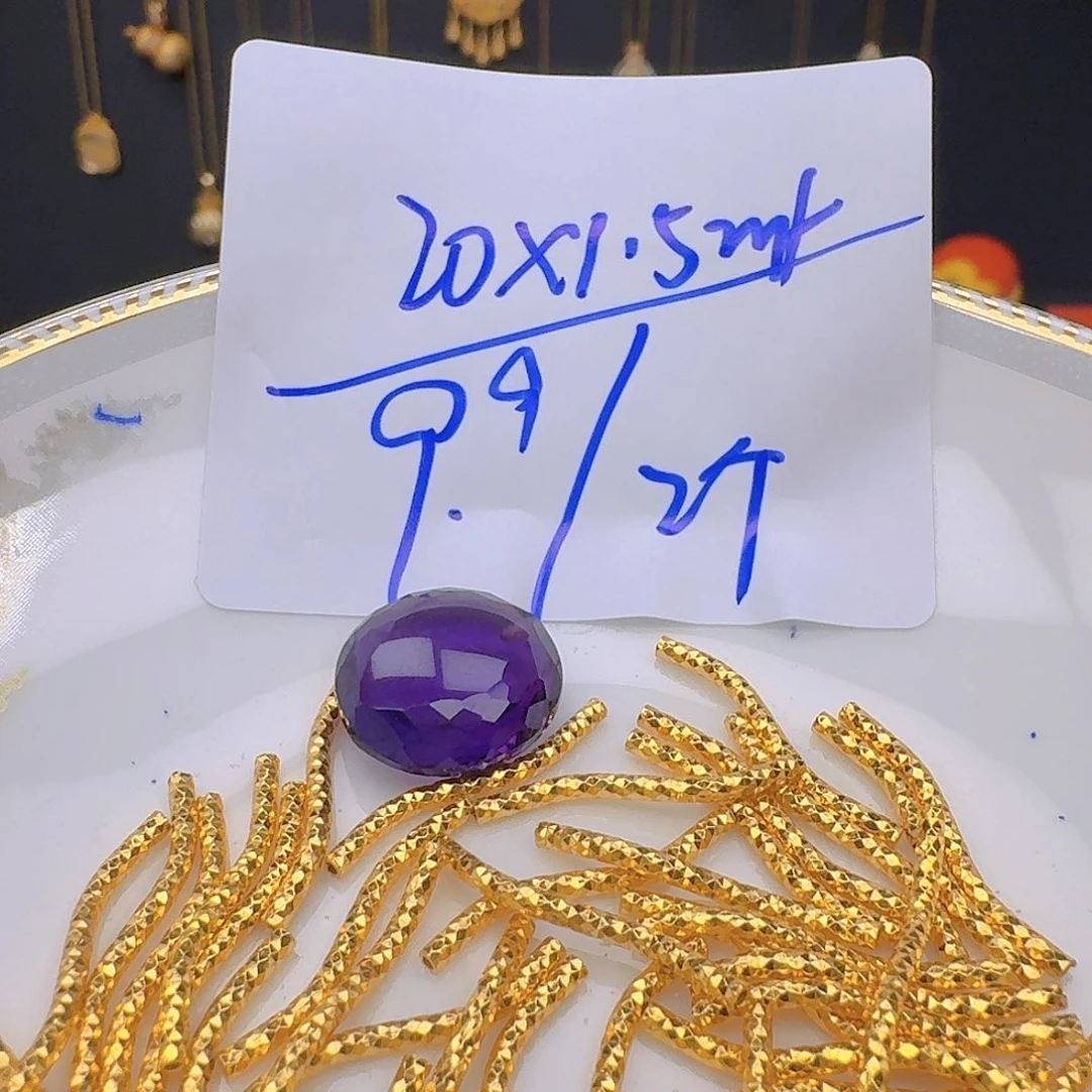 银S925镶嵌紫晶颈饰紫水晶925镶嵌16