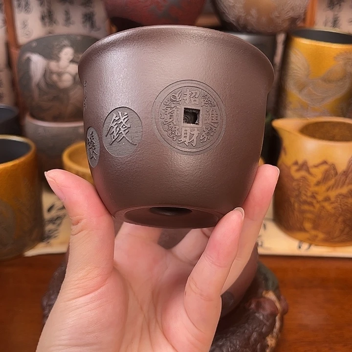 茶杯紫砂宜兴紫砂杯茶具正品