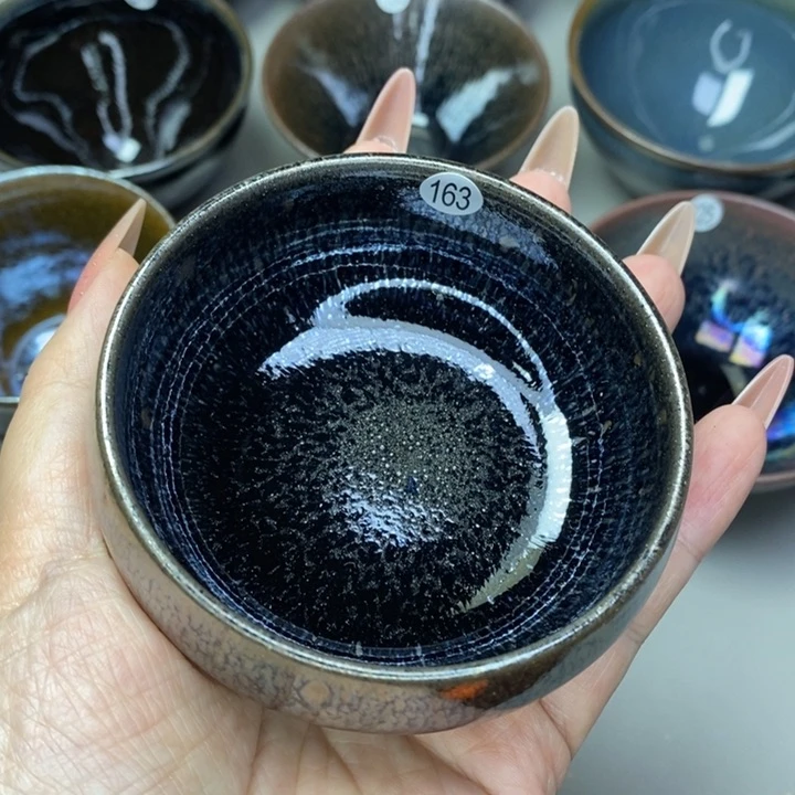 茶盏白*建窑建盏柴烧主人杯微瑕