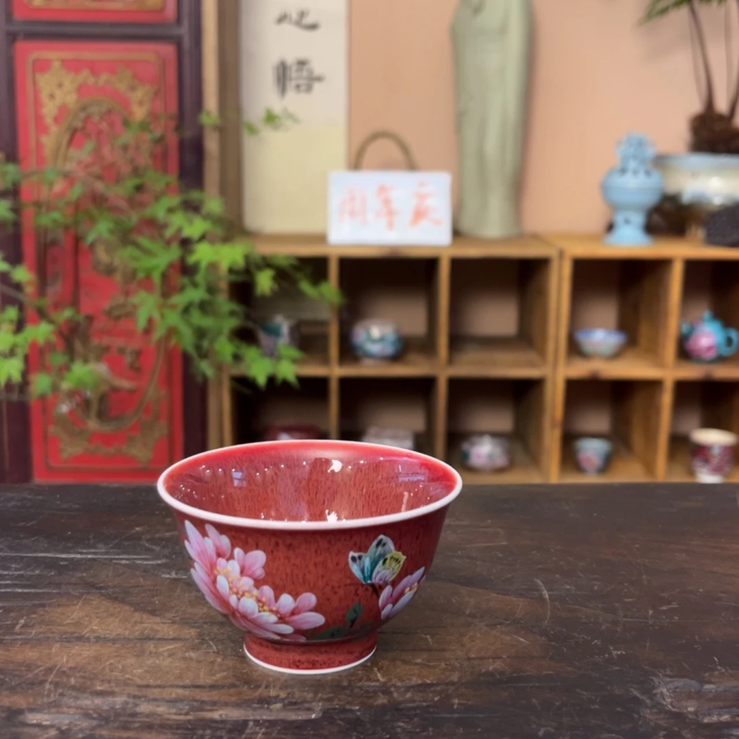 杯柴烧纯手工手绘陶瓷