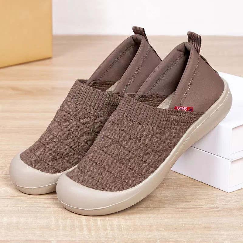 老北京布鞋女2025春秋季新款一脚蹬妈妈鞋防滑舒适女鞋百搭休闲鞋