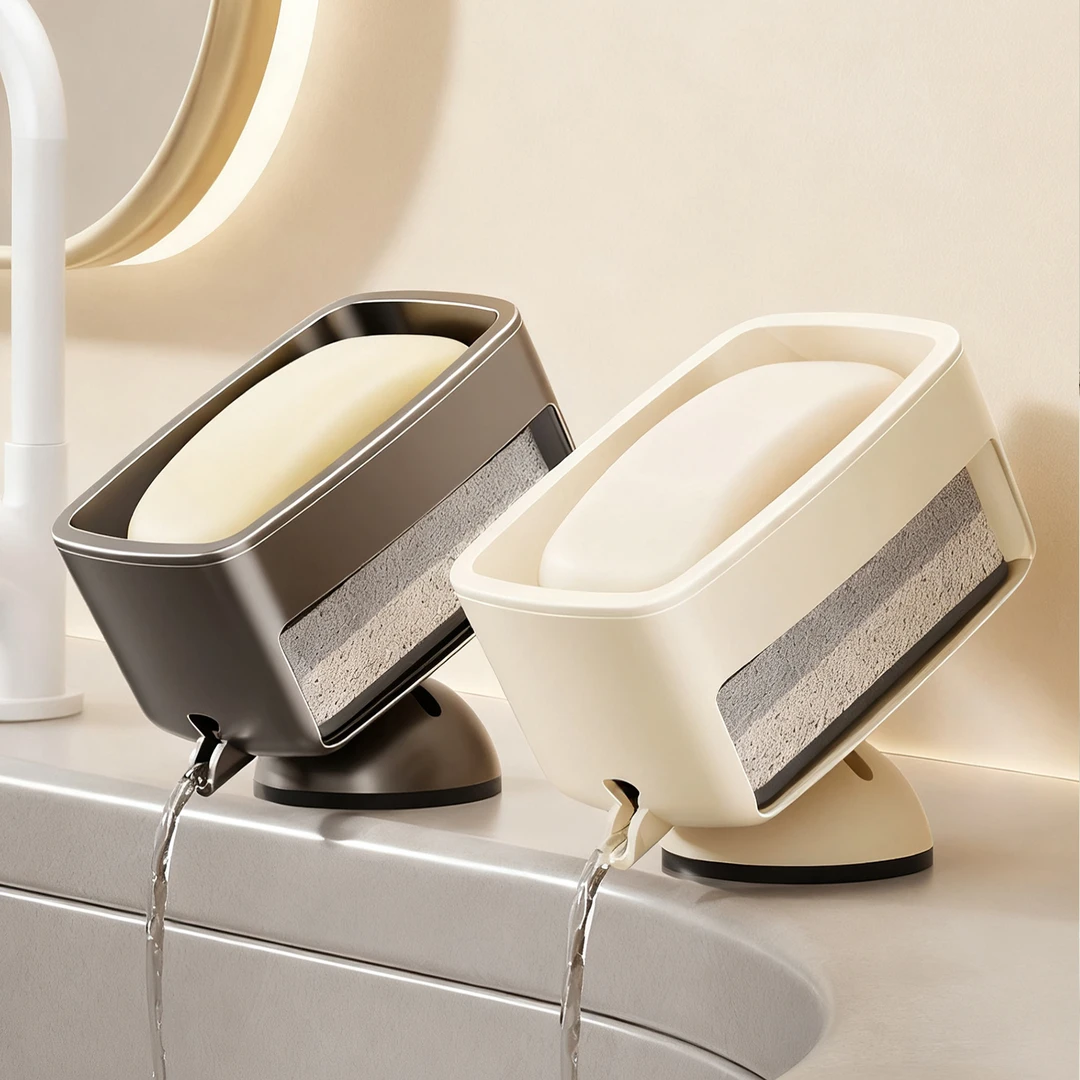 吸盘台面肥皂盒沥水家用免打孔香皂盒子肥皂架壁挂厨房新款置物架