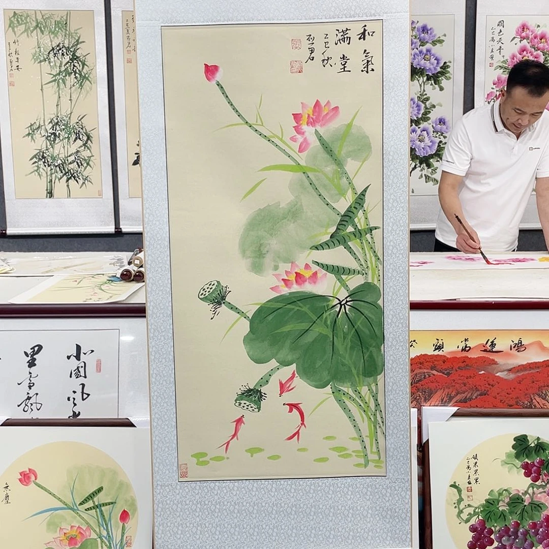 国画手绘手写作品