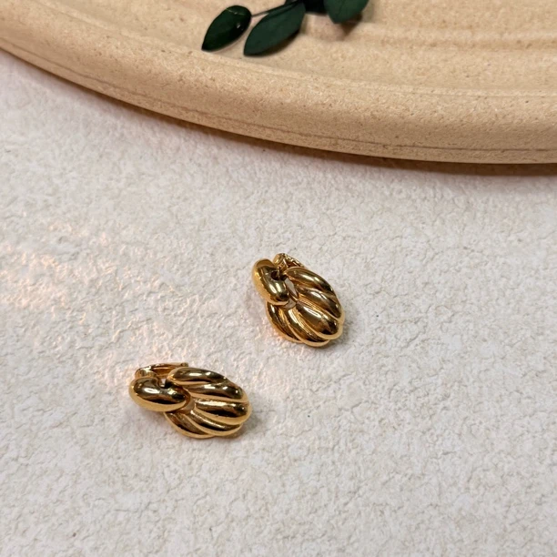 铜合金耳饰 【六六中古】孤品复古耳夹ap6826