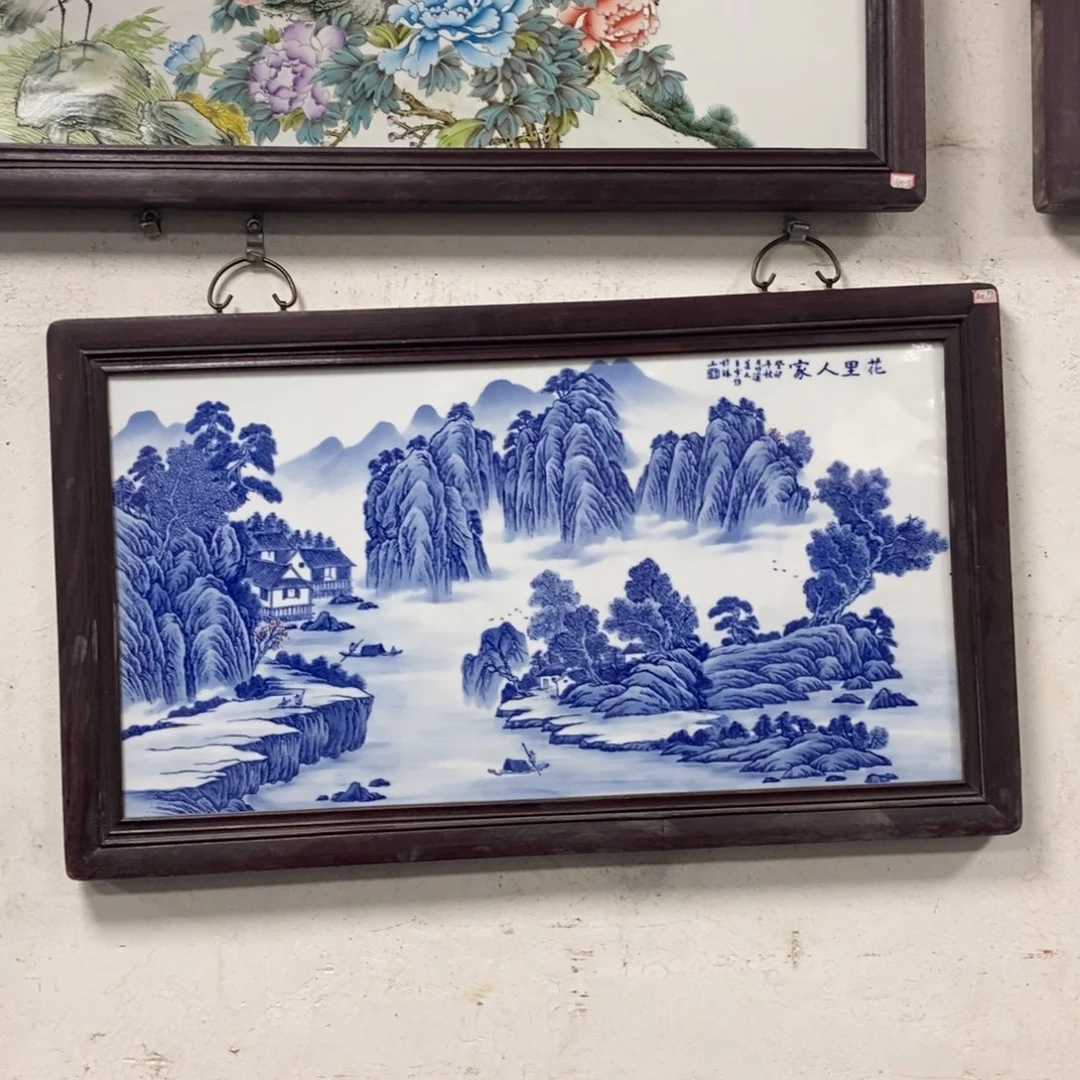 瓷片90*52*1景德镇瓷板画柴窑烧制