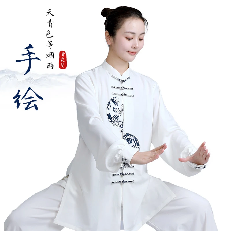 小和山太极服女2025新款高端棉麻太极拳八段锦练功服装男长款春夏