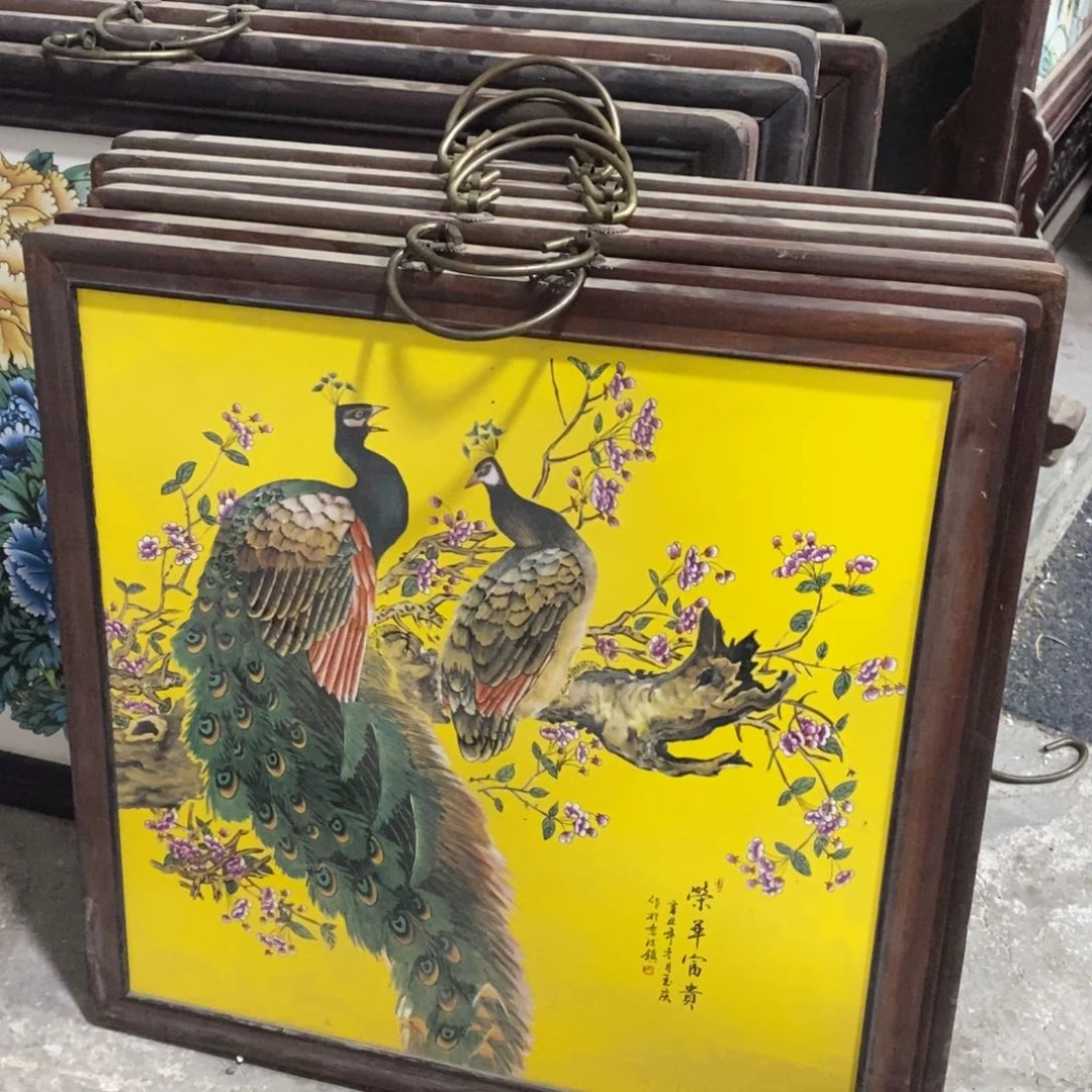 瓷片43*43*1景德镇瓷板画柴窑烧制