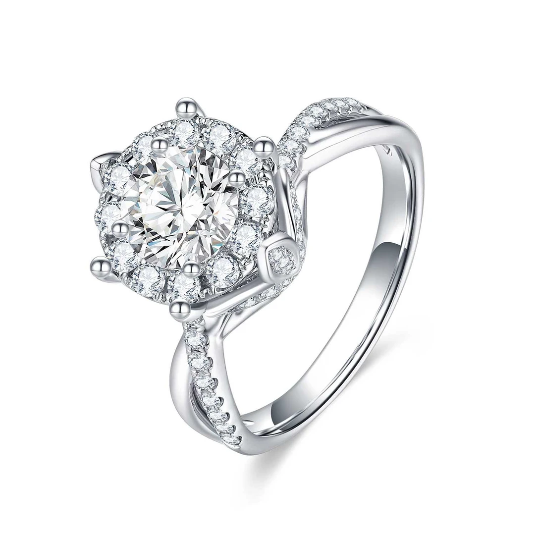 实验室培育钻石18k金戒指1克拉王室庄园重金版