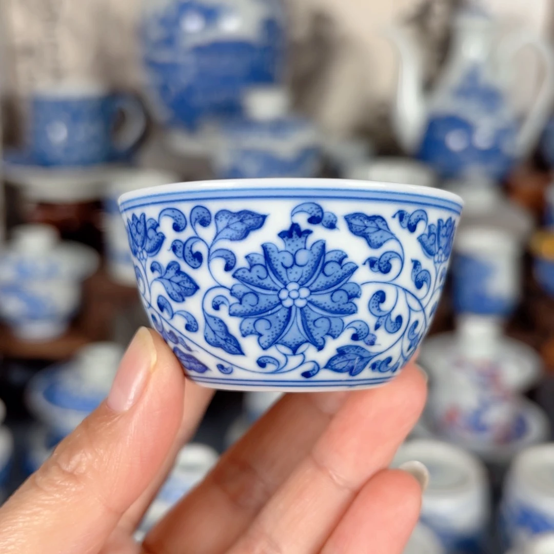 青花瓷器手绘画作品陶瓷杯