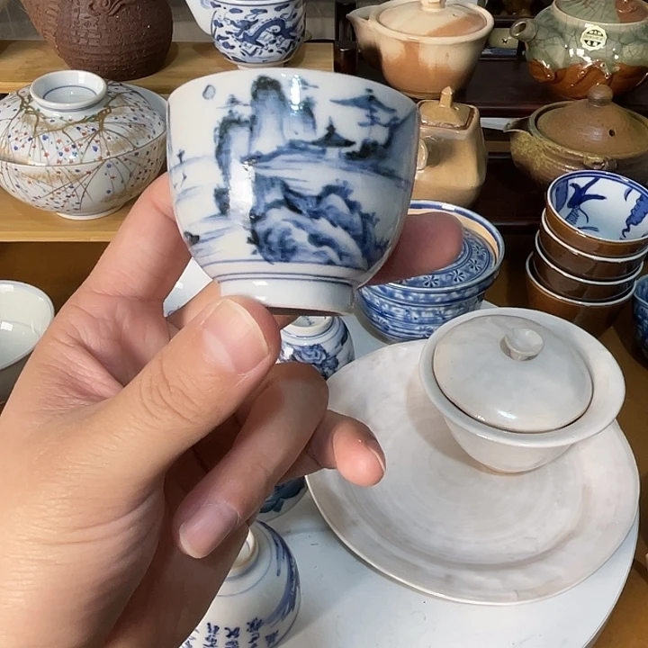 瓷片好看的青花杯子不错