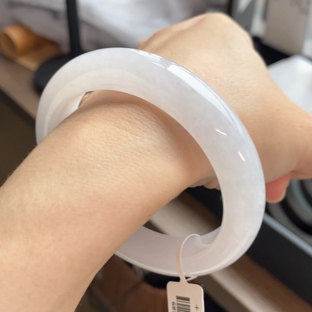 翡翠手镯未镶嵌白月光57.5有冰丝纹