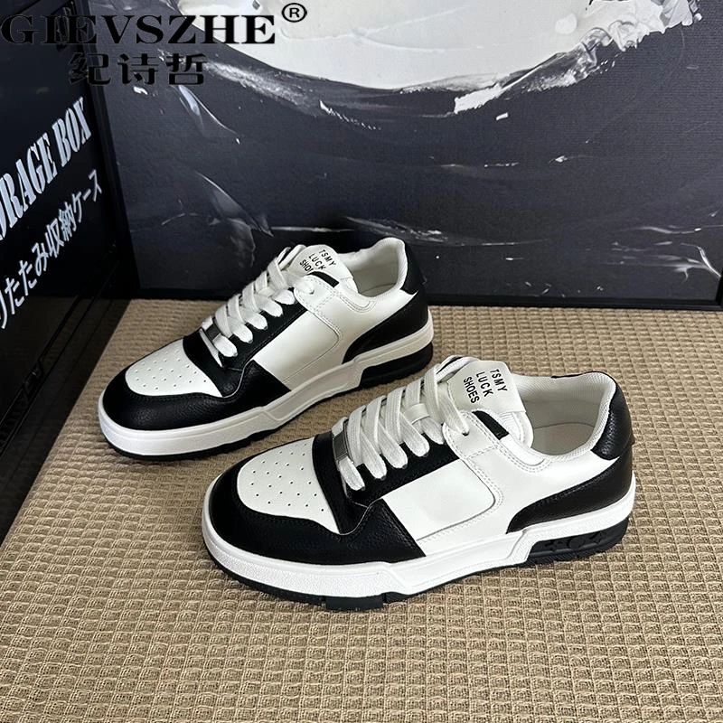 纪诗哲拼色厚底真皮休闲板鞋女2025夏季新款时女款拼色透气板鞋