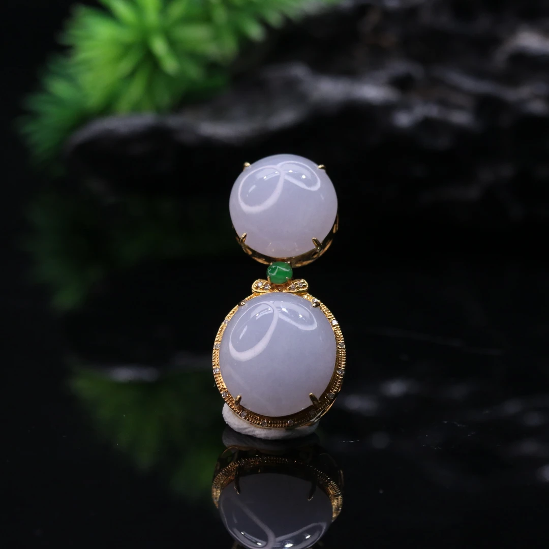 FC6天然缅甸翡翠A货18k冰紫蛋面吊坠/301061/保利厦门拍卖