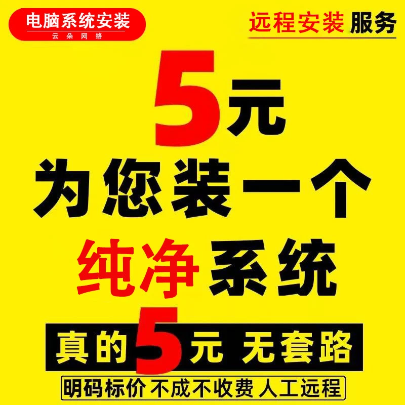 电脑维修系统重装WIN7/10/11专用远程故障咨询修复解决蓝屏卡顿驱