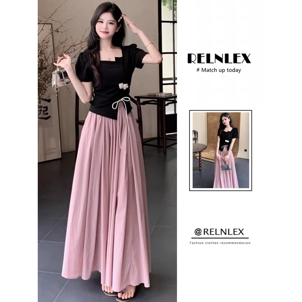 今年流行漂亮套装裙女夏装微胖mm穿搭一整套轻熟气质高级感两件套