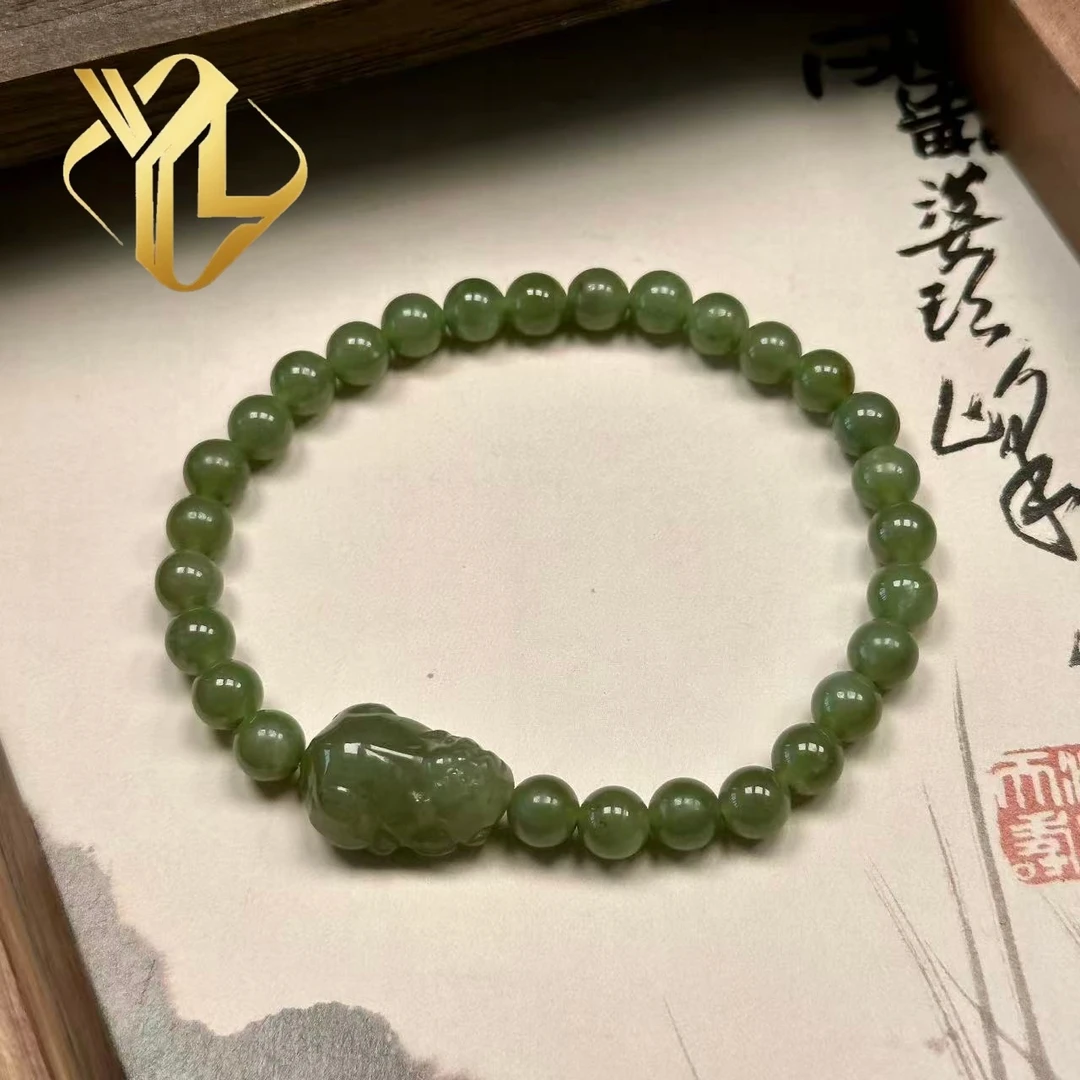 天然和田玉晴水貔貅手串--sl016