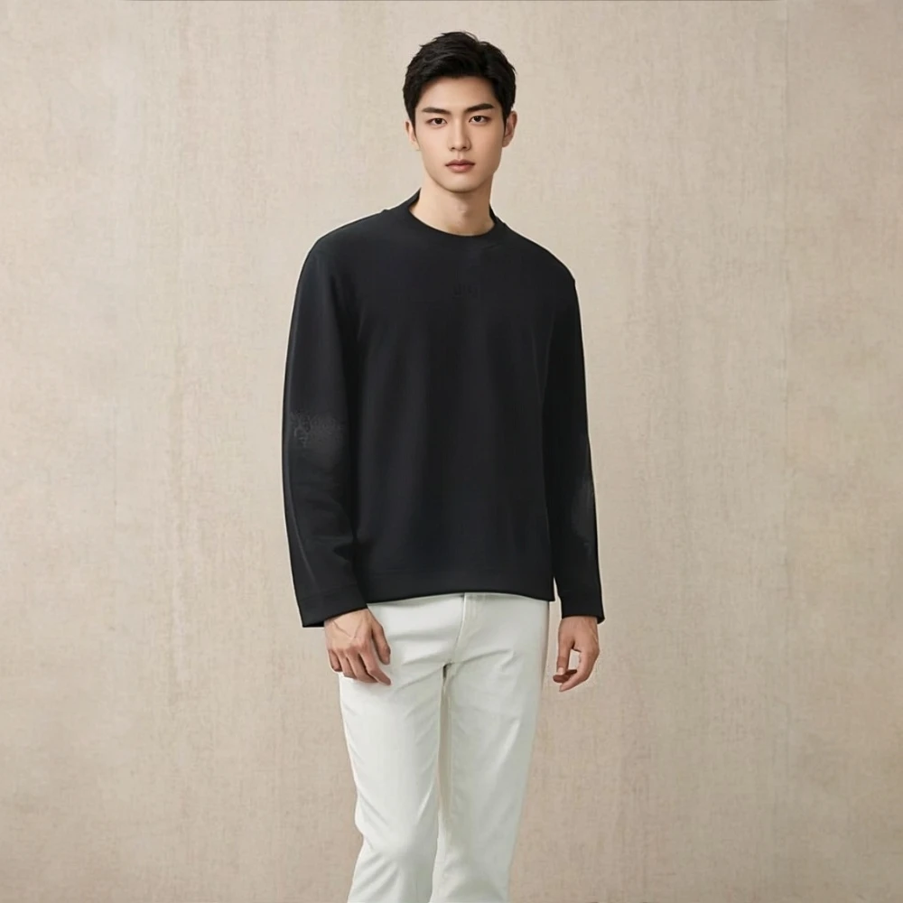 男款高级感圆领休闲长袖卫衣093