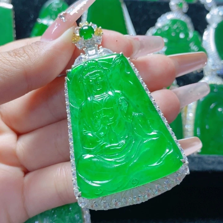 翡翠颈饰银S925镶嵌