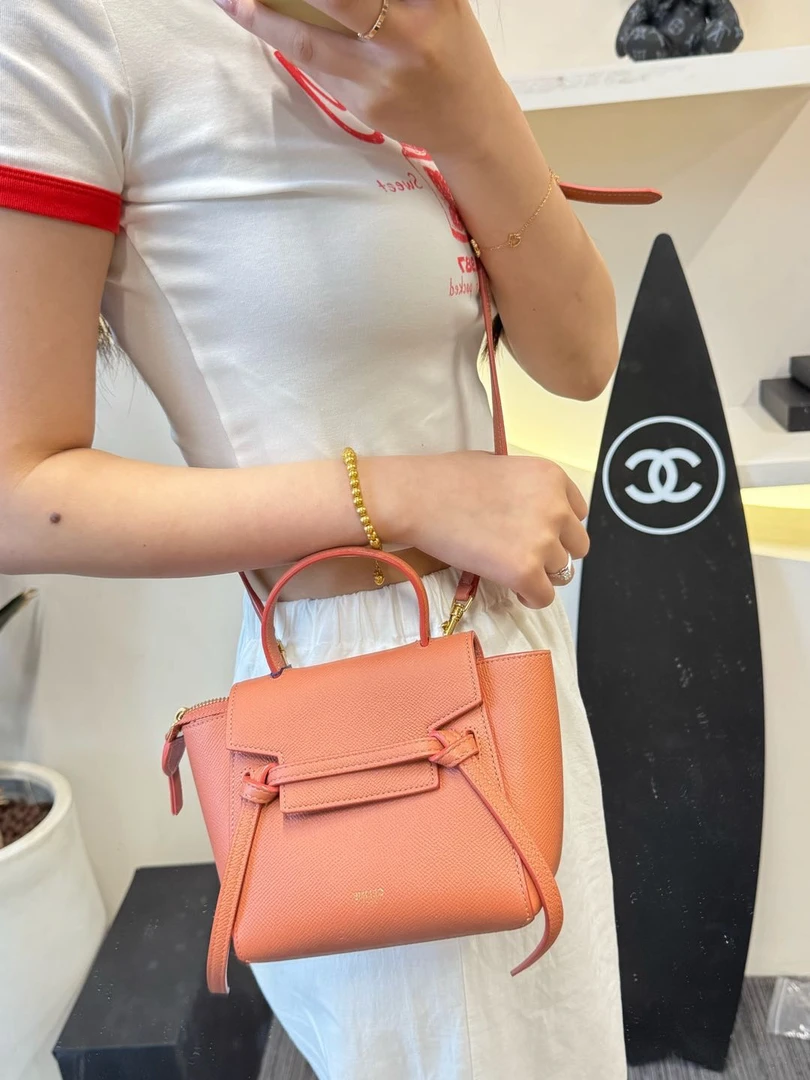 99新 Celine/思琳 橘粉色pico鲶鱼/0924