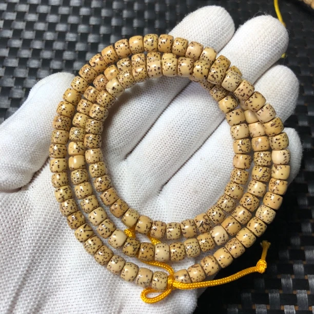 0331海南星月菩提原脂黄6×5直切120颗不足尺不包颗颗完美高抛光
