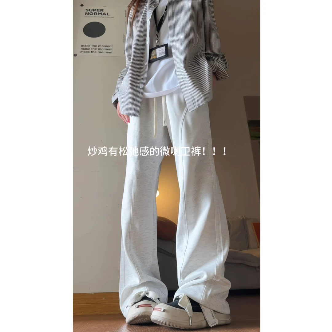 欧若风夏季宽松直筒休闲裤男舒适斜切卫裤百搭潮流显瘦运动长裤