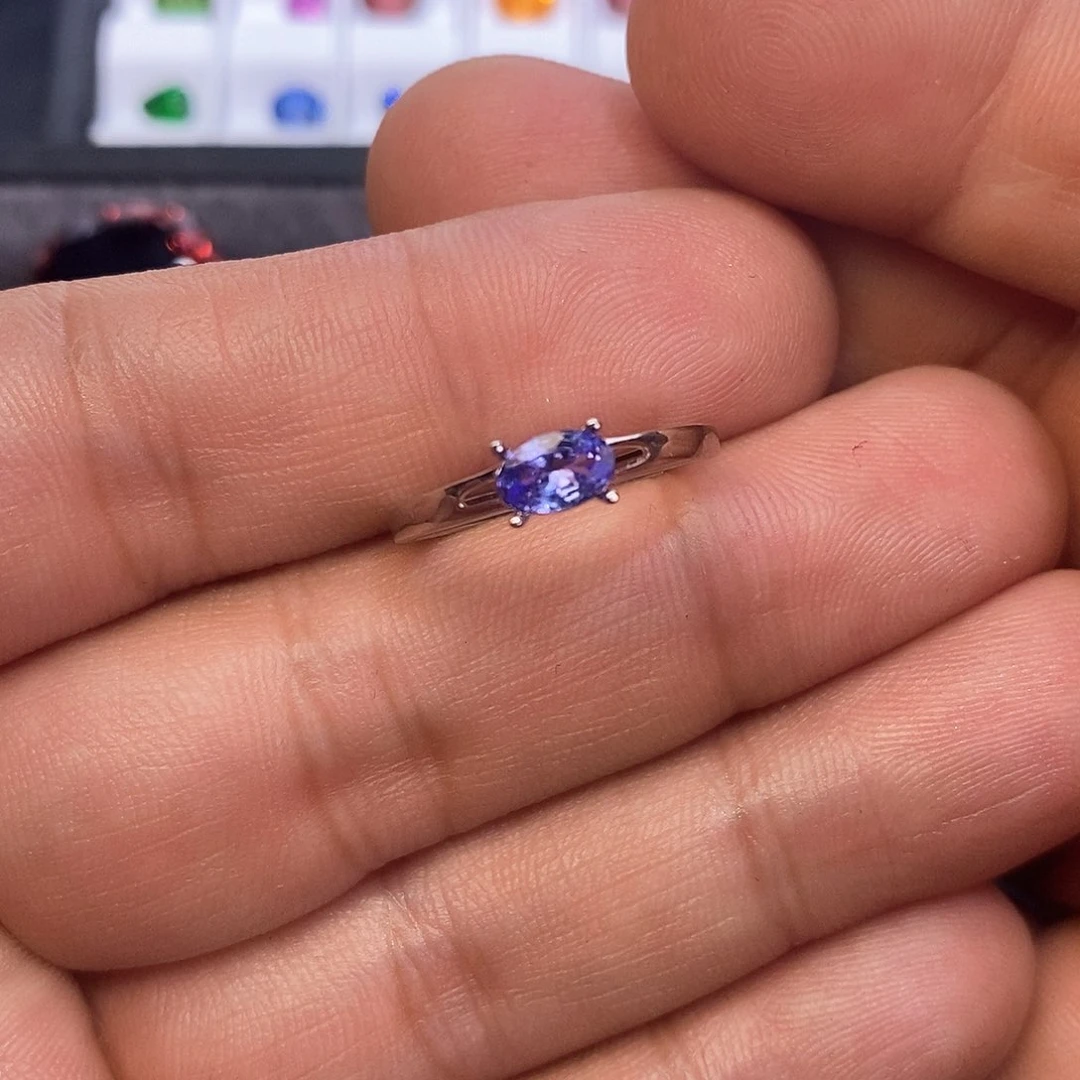 坦桑石戒指银S925镶嵌