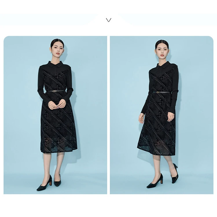 气质条纹显瘦年轻感休闲时尚百搭修身连衣裙VHS033DRX0