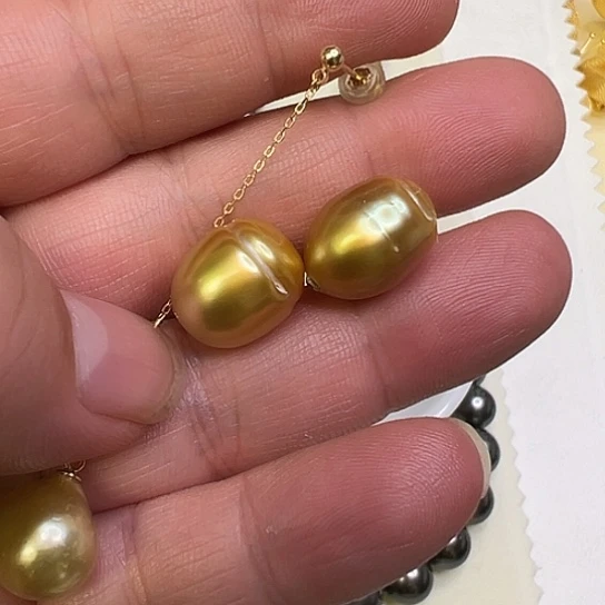 ****5耳饰银S925镶嵌海水珍珠定制