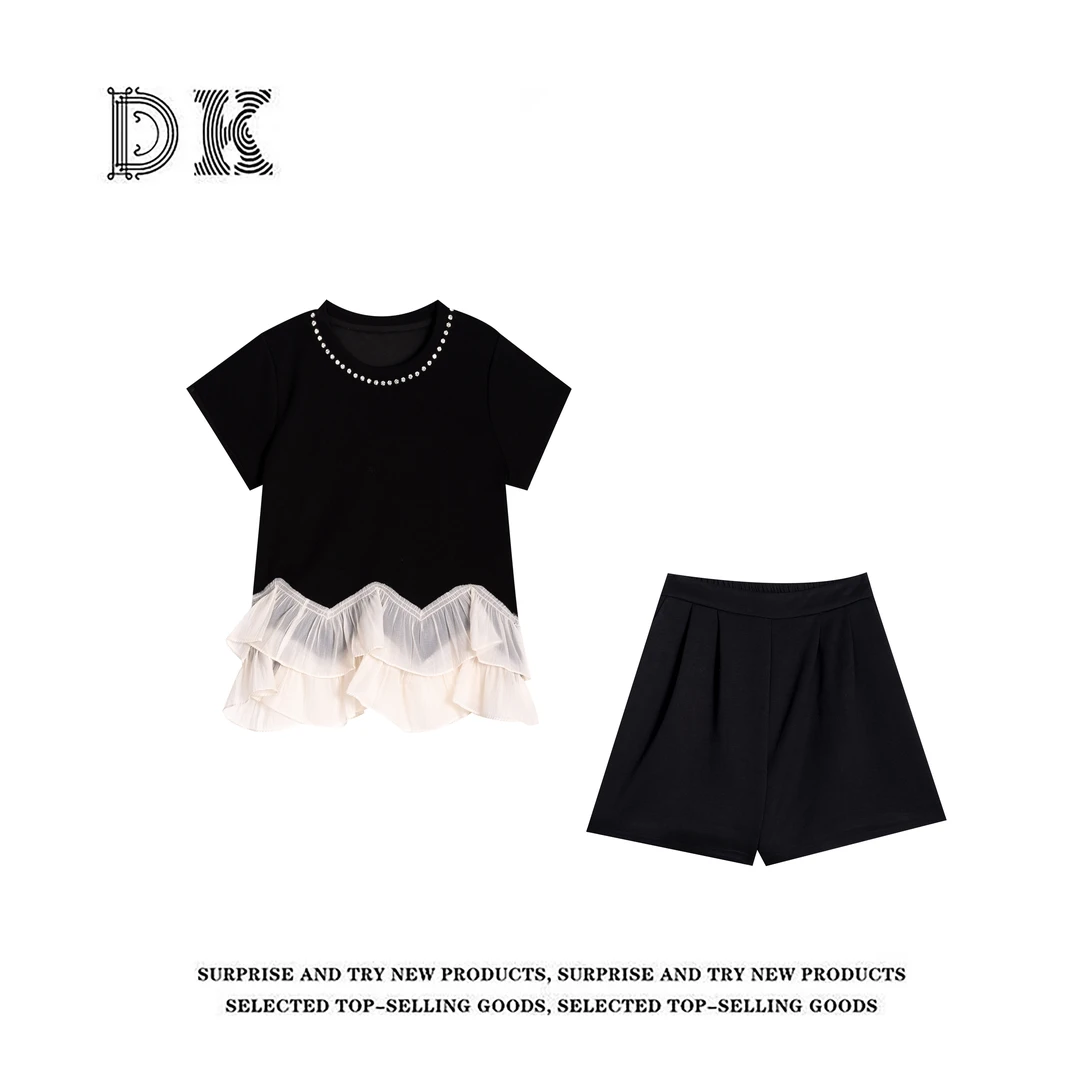 『气质千金』2025年夏季新款显瘦高级感真两件洋气套装【DK】