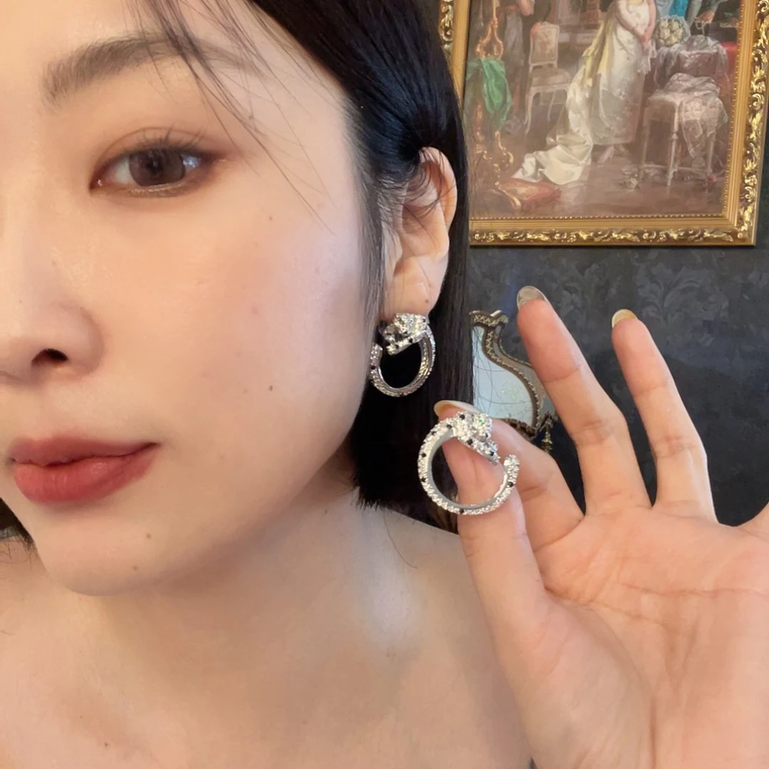 铜合金珐琅925银耳饰