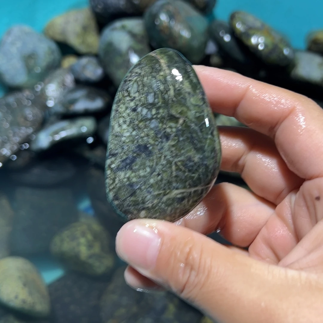 未镶嵌蛇纹石玉西藏藏玉药王石福*家