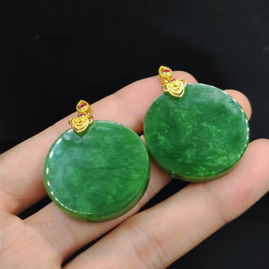 【李想精选】和田玉圆牌吊坠赠链X7【多样性发其一】约30-6mm