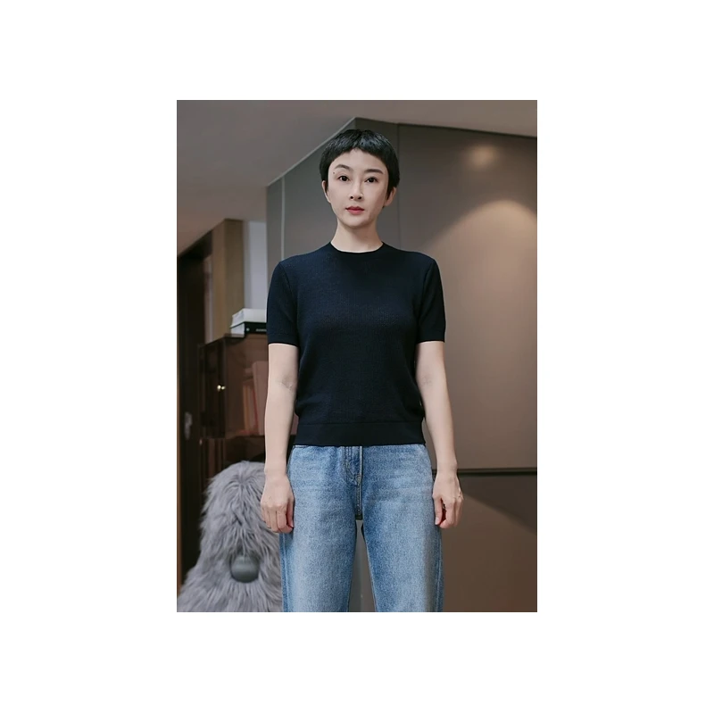 『毛针织衫.短袖』女士高品气质圆领新款上衣时尚百搭Z5818