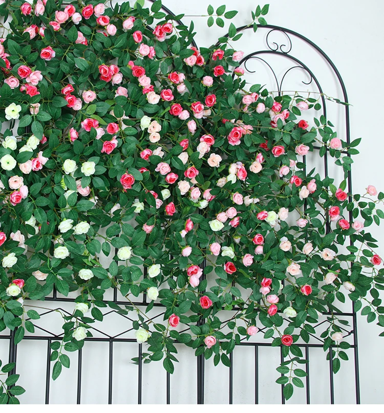 1.8米长大概50朵左右花朵仿真玫瑰花缠绕管道装饰墙面
