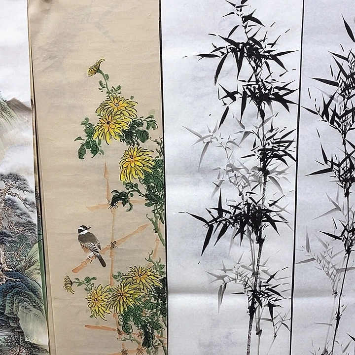 余***头竖款新中式装饰画