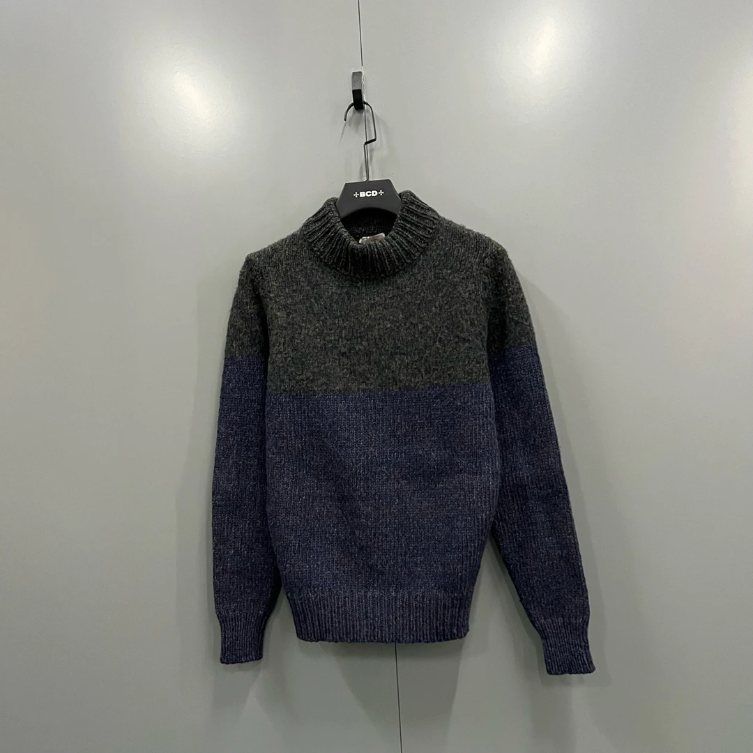 95新 BOTTEGA VENETA/葆蝶家 jp924 206142  拼色高领针织衫 44码