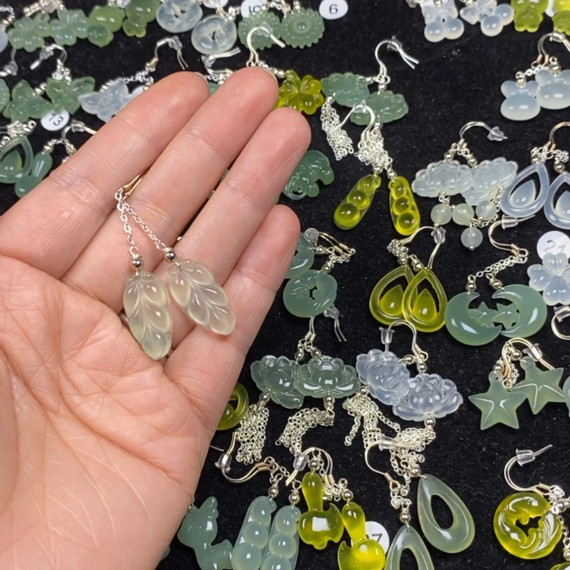 【闪购商品】蛇纹石玉挂件耳饰耳环项链未镶嵌余*