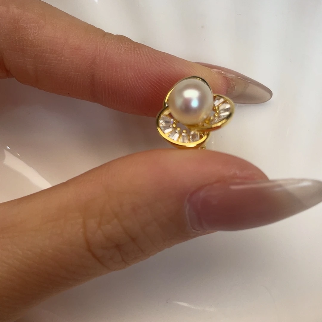 海水珍珠银S925镶嵌戒指