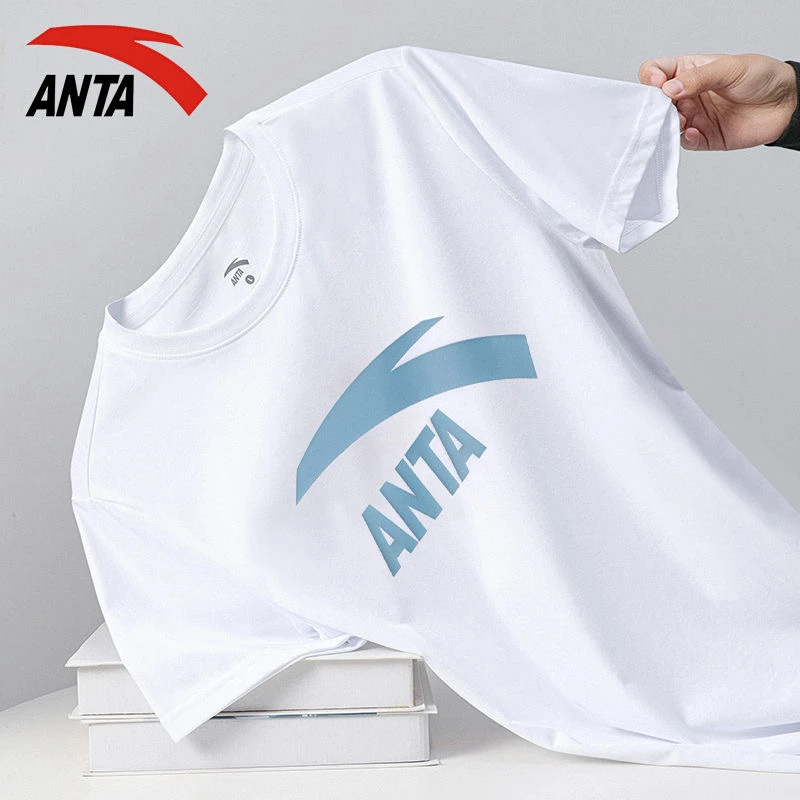 安踏短袖t恤男士冬季休闲服装宽松圆领半袖户外跑步健身上衣男T恤