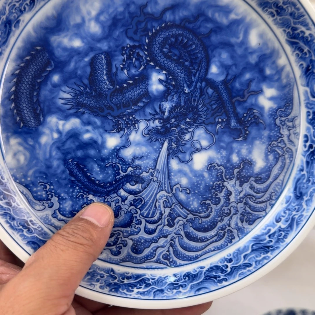 杯青花龙吸水大壶承