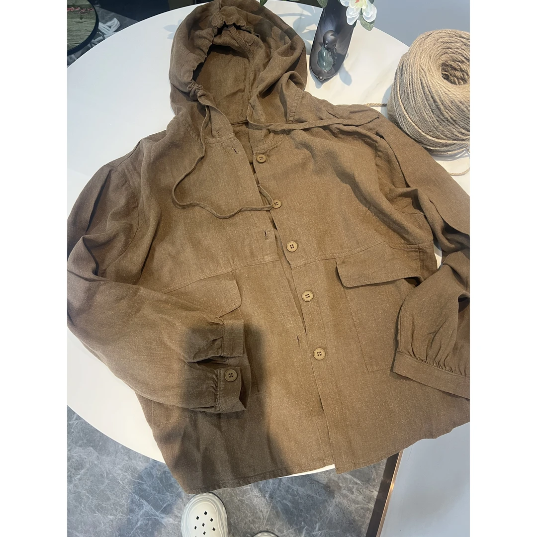 女神系列汉麻雨露麻天丝外套帽衫