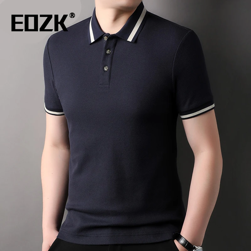 Eozk高品质纯棉POLO衫男士夏季2025新款短袖T恤简约商务休闲体