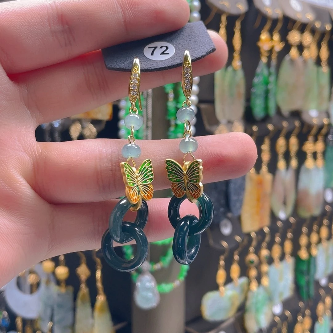 翡翠未镶嵌耳饰翡翠