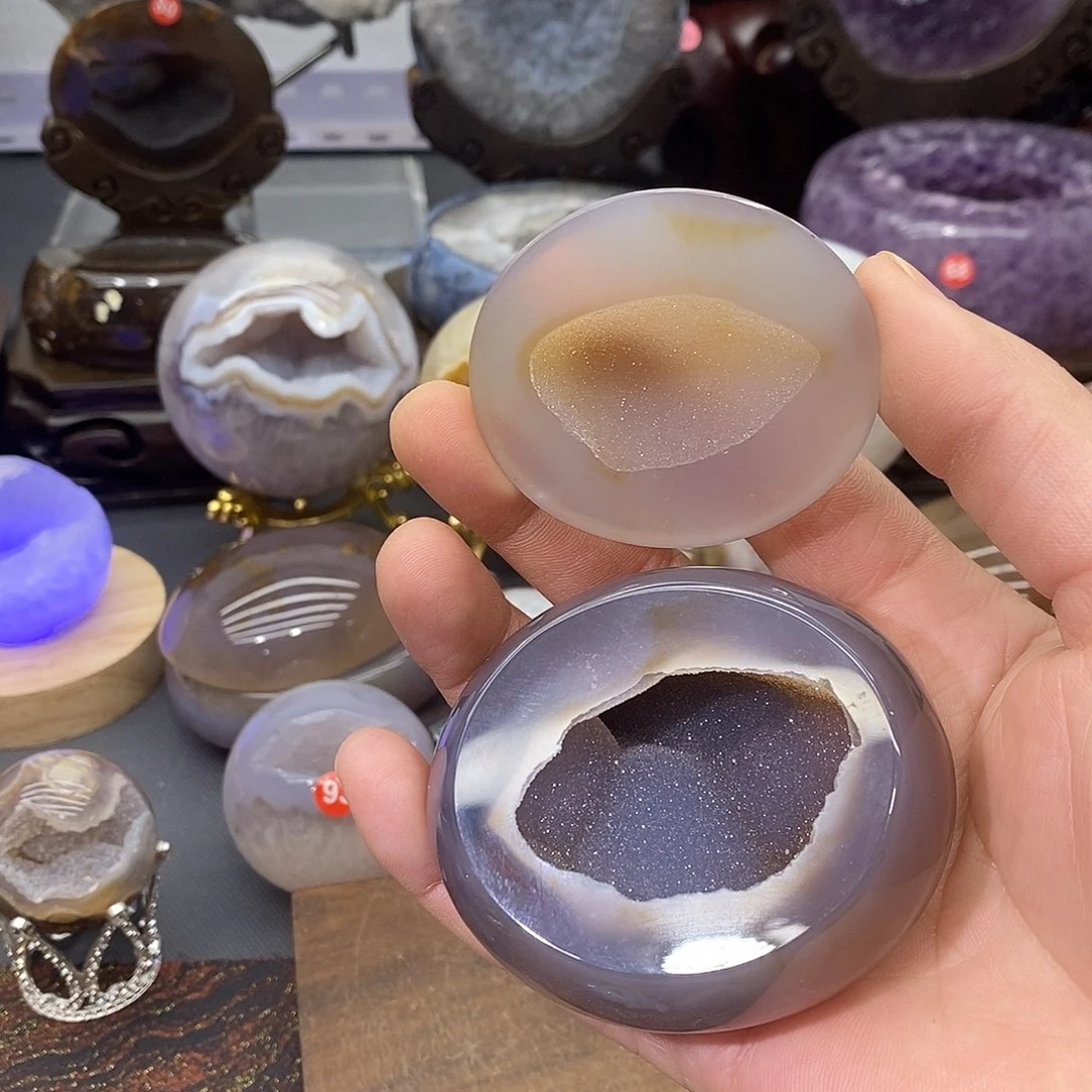 紫晶摆件未镶嵌细闪美盆