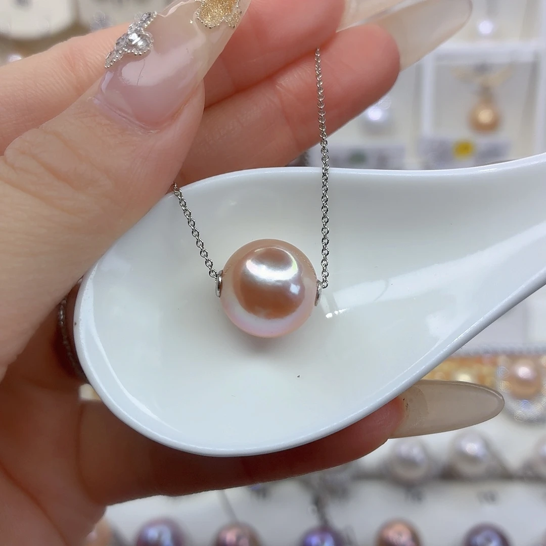 银S925镶嵌淡水珍珠颈饰F