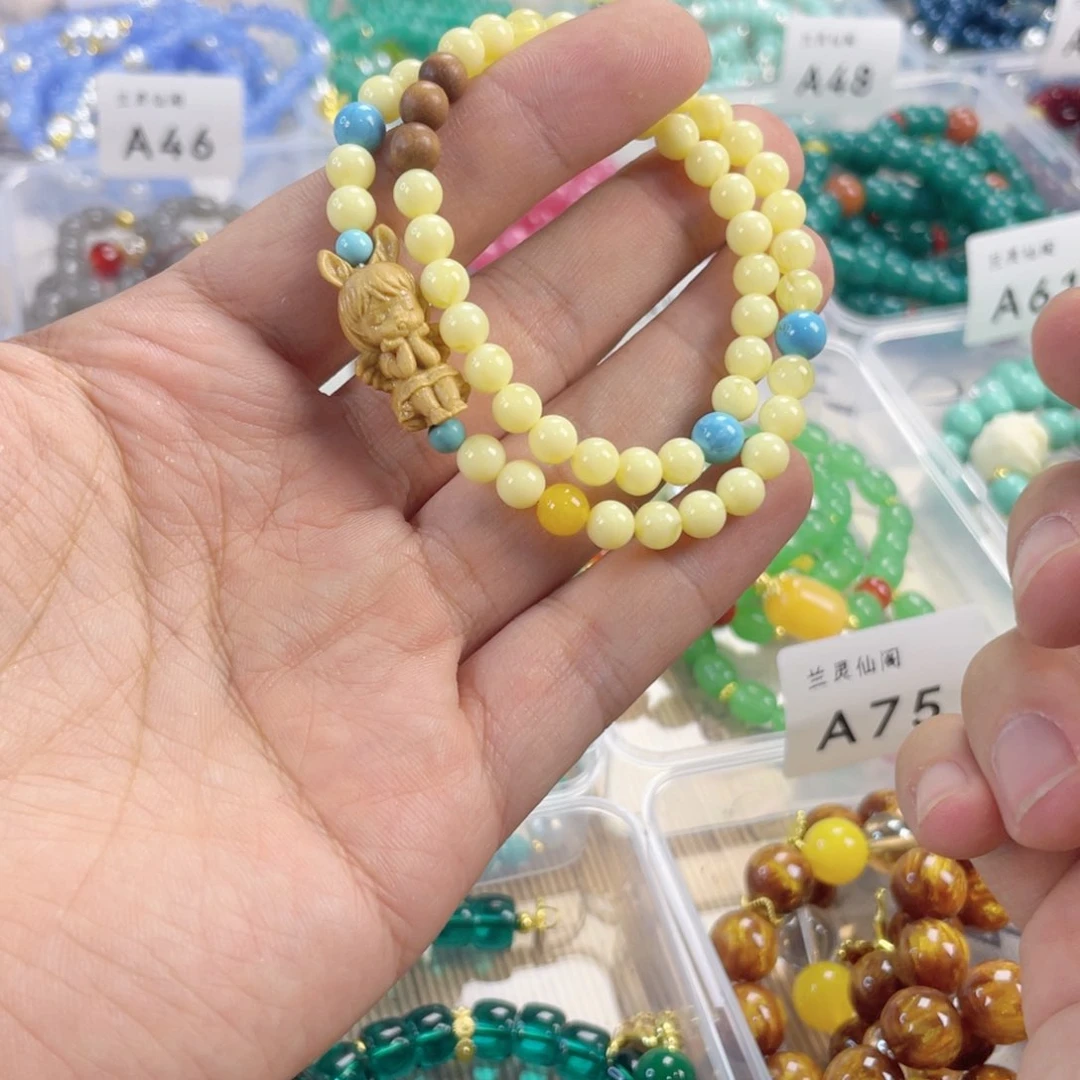 檀香紫檀（小叶紫檀）手串银S925镀金镶嵌