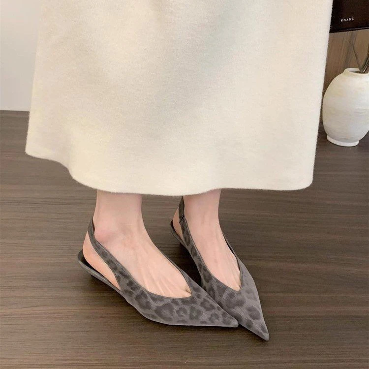 法式气质坡跟尖头后空穆勒鞋包头凉鞋女2025夏季温柔仙女风晚晚鞋